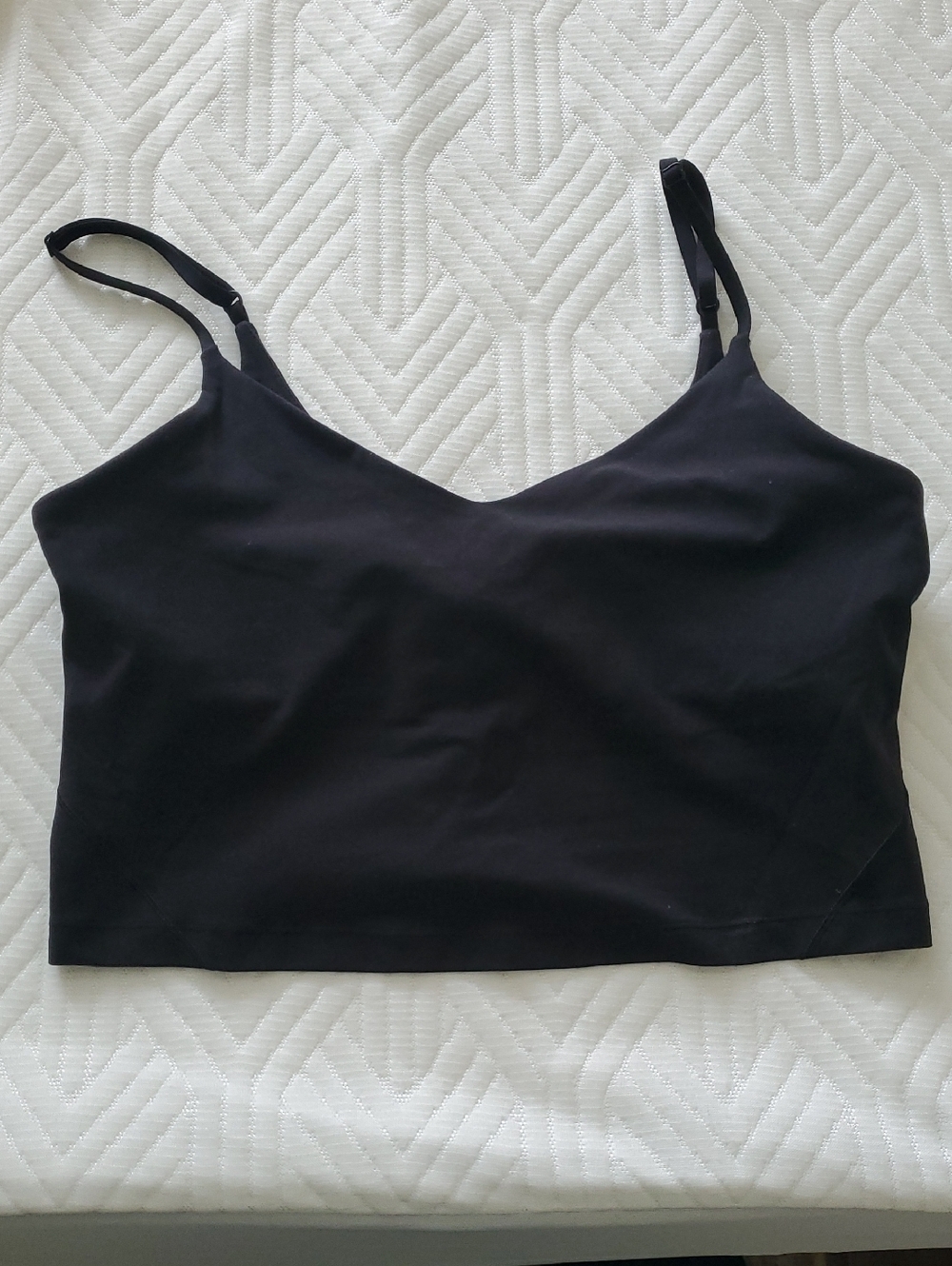 Lululemon Black Crop Longline Sports Bra Tank Top Size 10